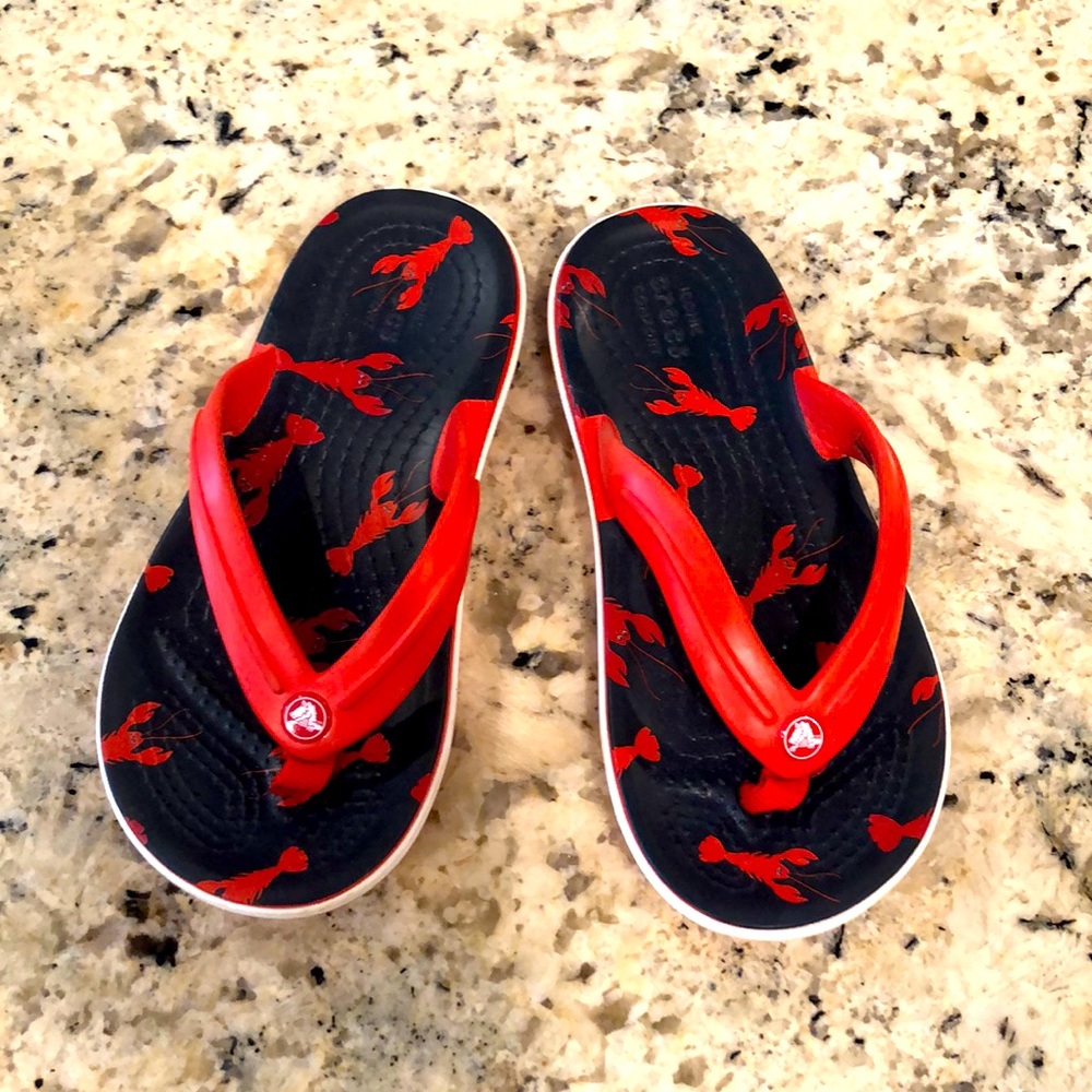 Super cute lobster Croc flip flops